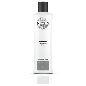 Nioxin’s Cleanser Shampoo System 1 for natural hair with light thinning is the first step of a three part Nioxin regimen, specially formulated to strengthen the hair to prevent breakage and amplify hair texture.   It prepares the hair and scalp for a complete hair thickening treatment with Nioxin’s three part System 1. This professional derma-purifying Cleanser Shampoo removes dirt, excessive oil and other environmental residues from the scalp and hair.