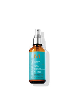 Spray Moroccanoil® Glimmer Shine 100 ml approximately 10 inches (25 cm) from dry hair. Allow product to set for 3–4 minutes before touching or manipulating hair. For best results, use as a finishing touch after styling. TIP: Dust hairbrush with Moroccanoil Glimmer Shine to help prevent static and frizz. Repeated applications will enhance the effectiveness of this product, especially for thick or coarse hair. To completely address frizz, use Moroccanoil Frizz Control.