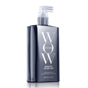 Finally! A “one and done” styling solution for most waves, curls and spirals.  Color Wow Dream Coat For Curly Hair delivers all the combined benefits of gels, serums and heavy creams but feels as light as water on your hair. The “miracle moisture mist” technology is ALCOHOL FREE and features proprietary Elasta-flex, a trifecta of powerful polymers that address every challenge that stands in the way of curl perfection!